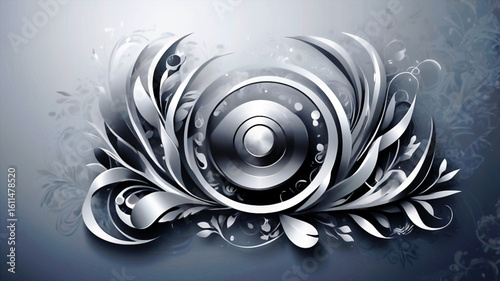 Abstract silver geometric pattern with rgb color accents