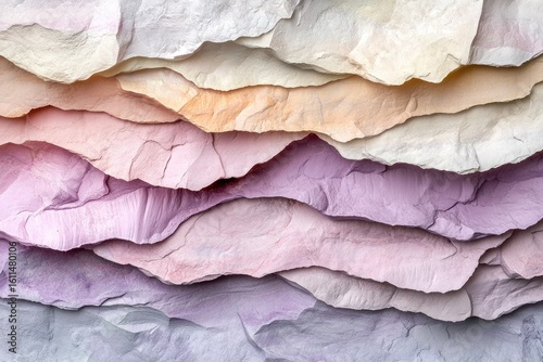 Wallpaper Mural Layered pastel-colored rock formations create a visually stunning and textured abstract landscape. Torontodigital.ca