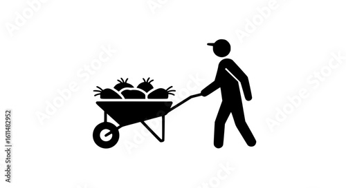 Wheelbarrow a in radish