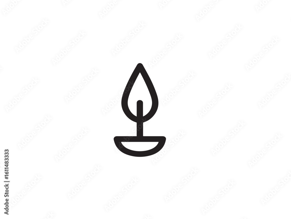Fototapeta premium Flat vector candlelight in minimalist glowing style