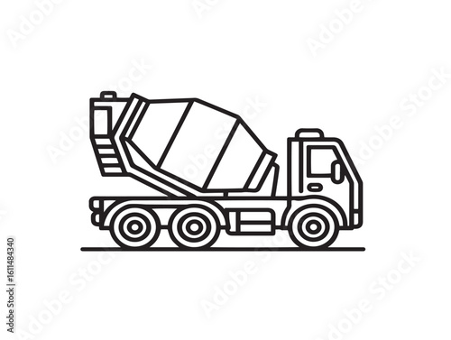 Construction mixer icon in minimal vector format