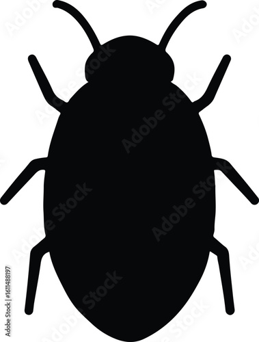 Silhouette bed bug black shape pest control vector illustrator