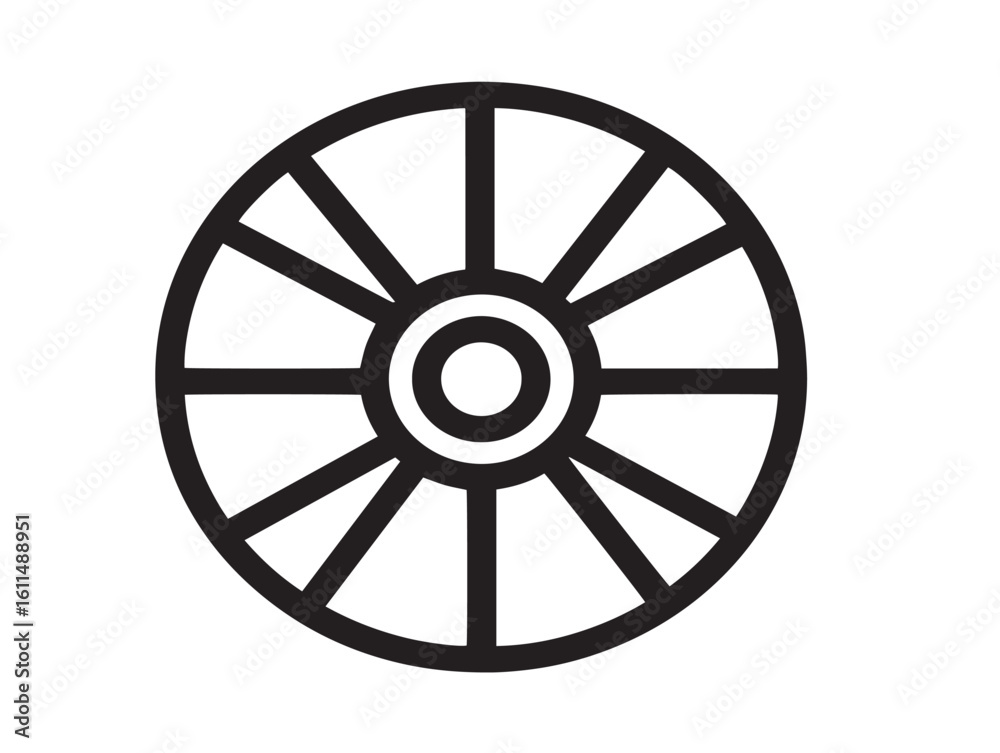 Fototapeta premium Colorful vector wheel design in minimal style