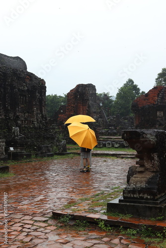 rainy day in ancient ruins