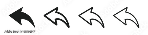 Reply vector icon collection. Publish arrow vector symbols set