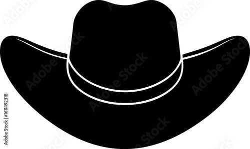 cowboy hat black silhouette art, cowboy hat isolated 