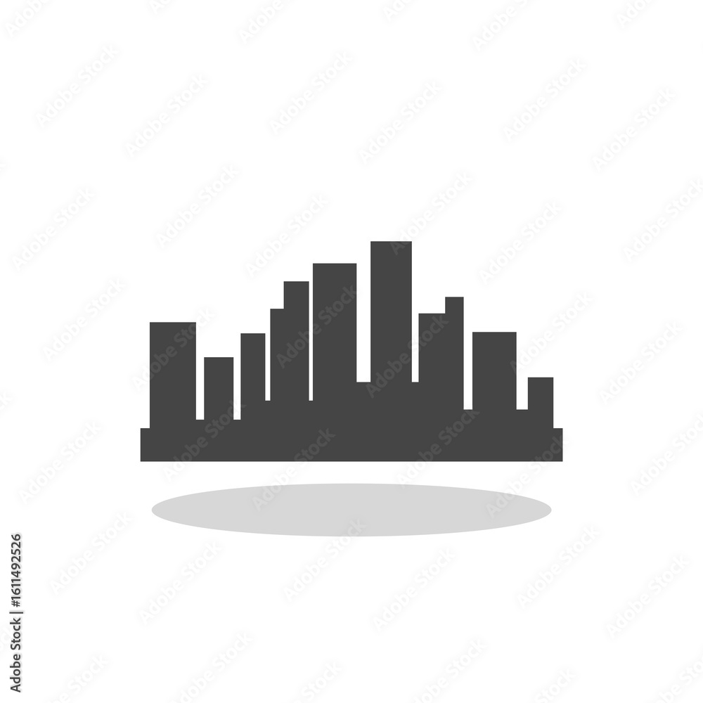 Fototapeta premium Skyline icon sign with shadow