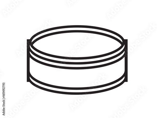 Artistic drum icon with clean vector lines
