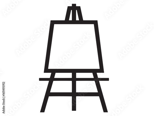 Artistic easel drawing board icon in clean vector