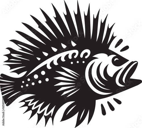 Silhouette Vector of Fish – Black Logo Art for Aquatic and Marine Brands