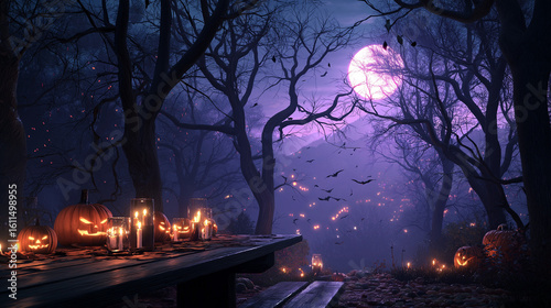 halloween background with haunted house