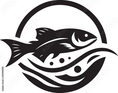 Silhouette Vector of Fish – Black Logo Art for Aquatic and Marine Brands