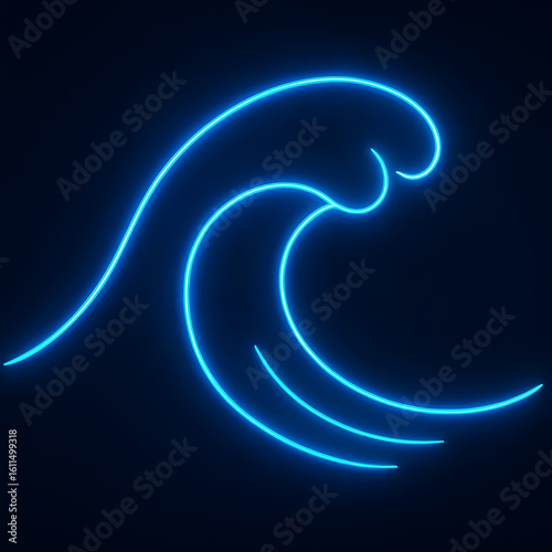 Glowing Ocean Wave Icon