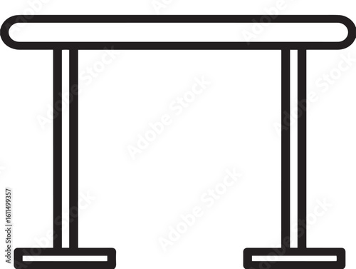 Elegant 2D goal post sketch in vector design