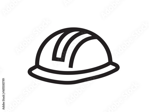 Hard hat helmet icon in clean vector sketch
