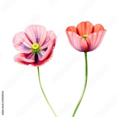 red tulip isolated on white