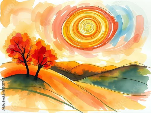 autumn landscape with trees