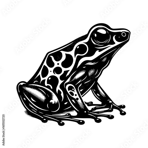 black and white frog sitting clip art preview