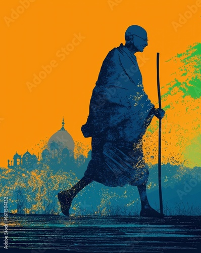 Abstract gandhi jayanti poster design.