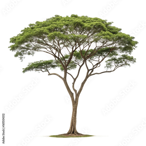 Rain tree isolated on white background. Tropical tree