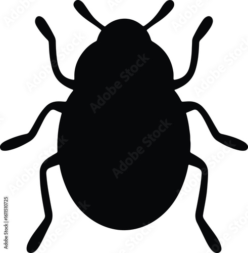 Silhouette simple beetle insect bug vector illustrator