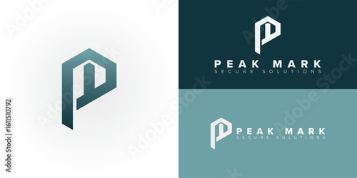 Modern PM logo for Fintech. Geometric design symbolizes precision, progress, and secure financial growth. Ideal for innovative payment, investment, or platform solutions.