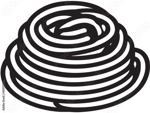 Delicious Asian noodles icon in elegant vector
