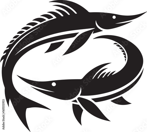 Black Fish Silhouette Vector – Iconic Logo Design for Marine and Fishing Themes