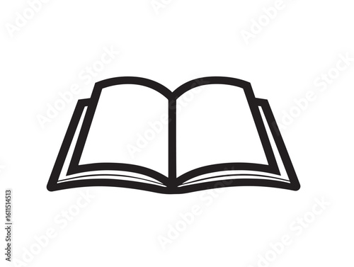 Simple open book icon in clean vector style