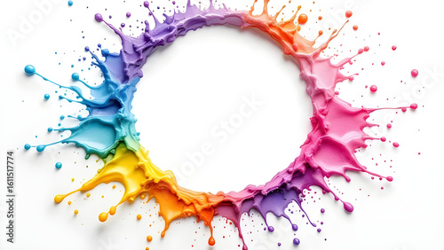 Colorful paint splash circle