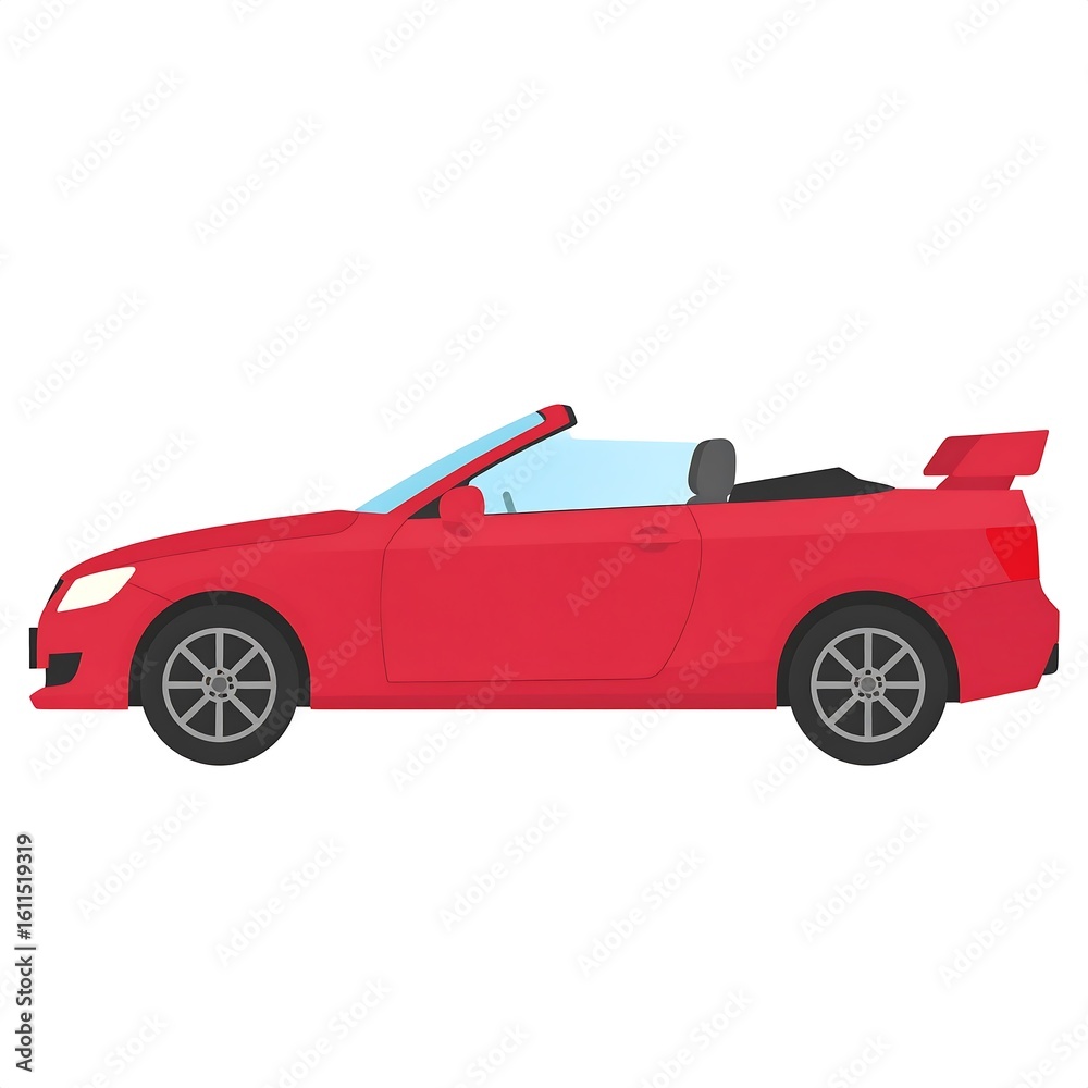 Obraz premium Red convertible car side view (2)