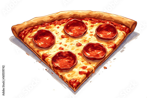 Isolated background image,hand drawn style drawing of pizza,white background PNG