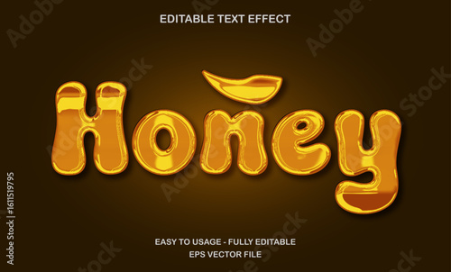 Golden honey text effect, sweet dripping glossy font style