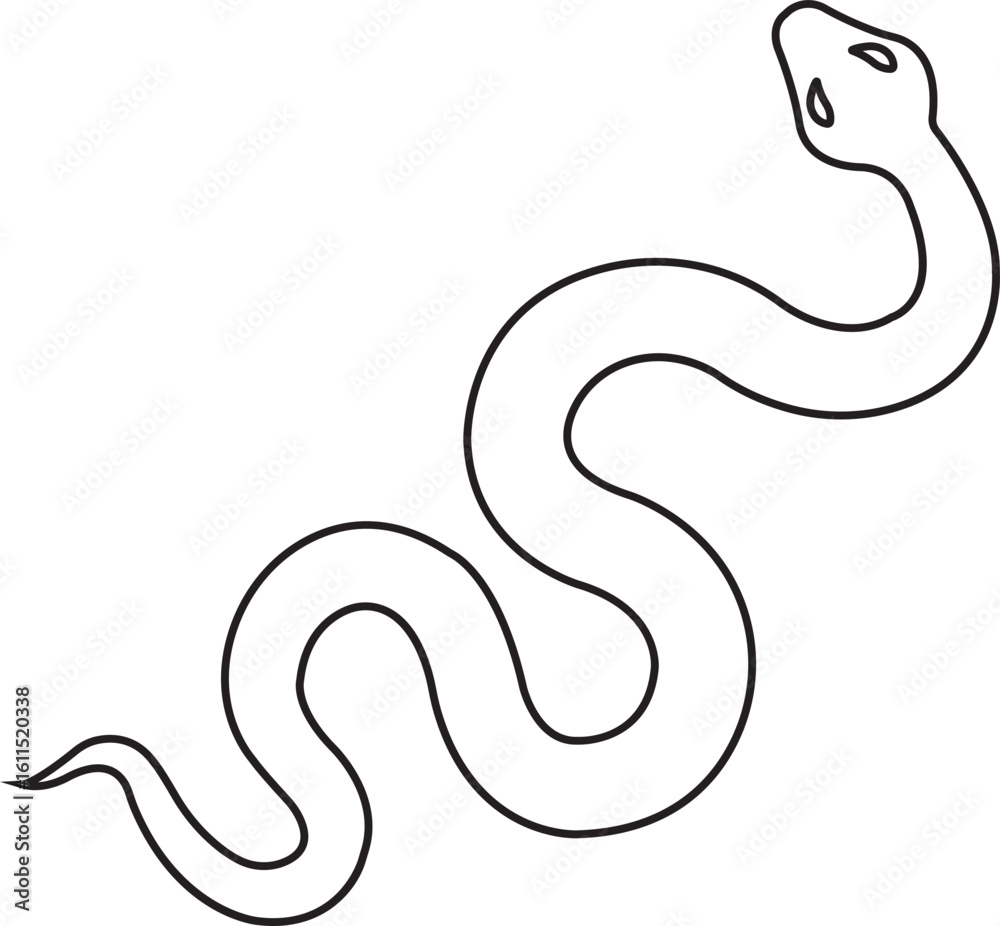 Fototapeta premium Caduceus Medical snake icon in line. isolated on transparent background. symbol
