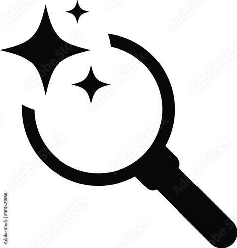 Search artificial intelligence. find and analyze with Machine learning. AI search icons. editing, searching for questions sign. Magnifying glass with stars
