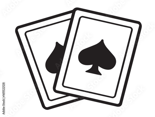 Modern minimalist playing cards design in 2D vector