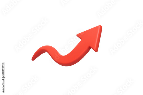 Red wavy arrow pointing upward, signaling business advancement and positive trending Free Download Red wavy arrow pointing upward, signaling business advancement and positive trending - GFXLoad