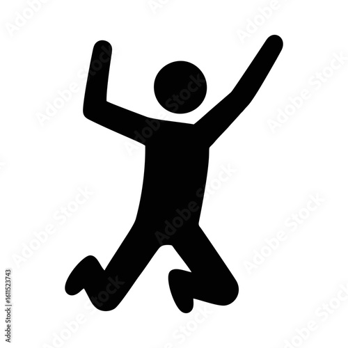 person jumping icon symbol isolated on white background