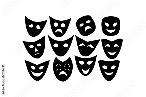 different theater mask set   .svg
