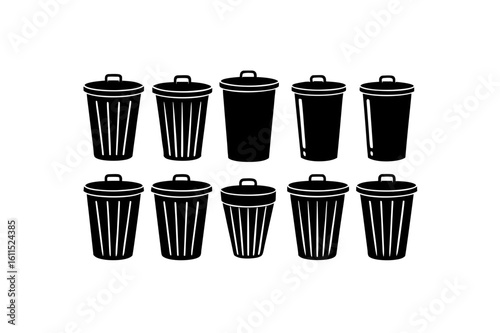  different trash can set   .svg
