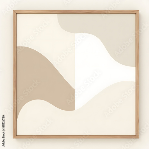 Brown Beige White Abstract Art Print