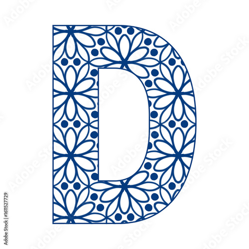 Letters A-Z in a blue leaf pattern, bright and cheerful, indicating the start of a new day. Illustration.