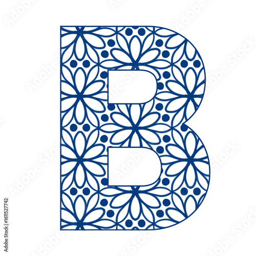 Letters A-Z in a blue leaf pattern, bright and cheerful, indicating the start of a new day. Illustration.