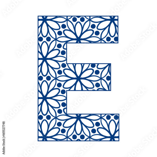 Letters A-Z in a blue leaf pattern, bright and cheerful, indicating the start of a new day. Illustration.