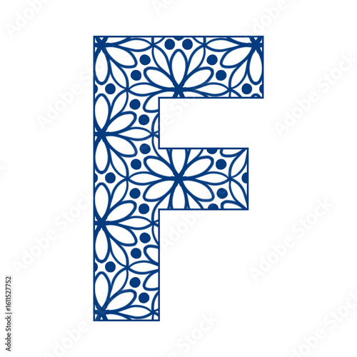 Letters A-Z in a blue leaf pattern, bright and cheerful, indicating the start of a new day. Illustration.