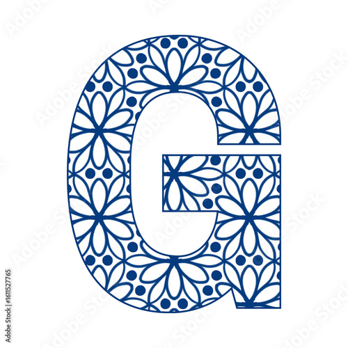 Letters A-Z in a blue leaf pattern, bright and cheerful, indicating the start of a new day. Illustration.
