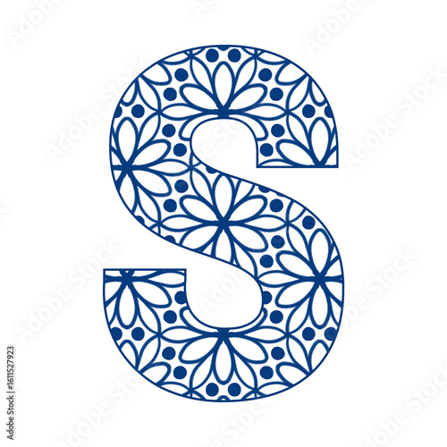 Letters A-Z in a blue leaf pattern, bright and cheerful, indicating the start of a new day. Illustration.