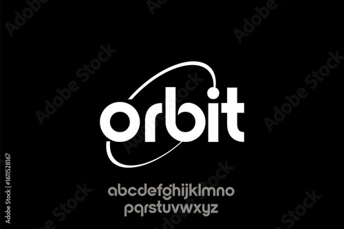Orbit text vector design. Brand concept