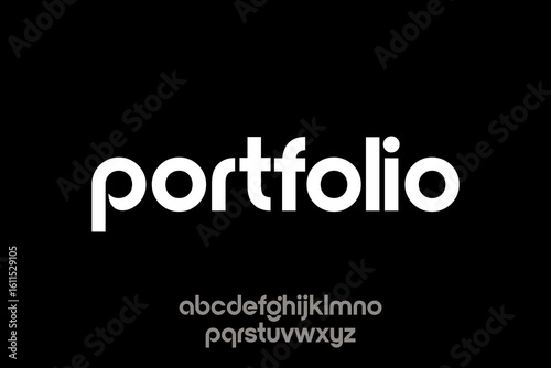 Sleek Rounded Portfolio Typography on Black Background