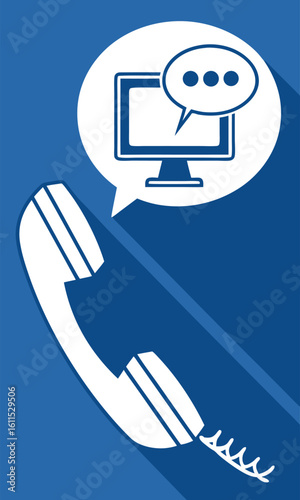 Telephone contact computer illustration